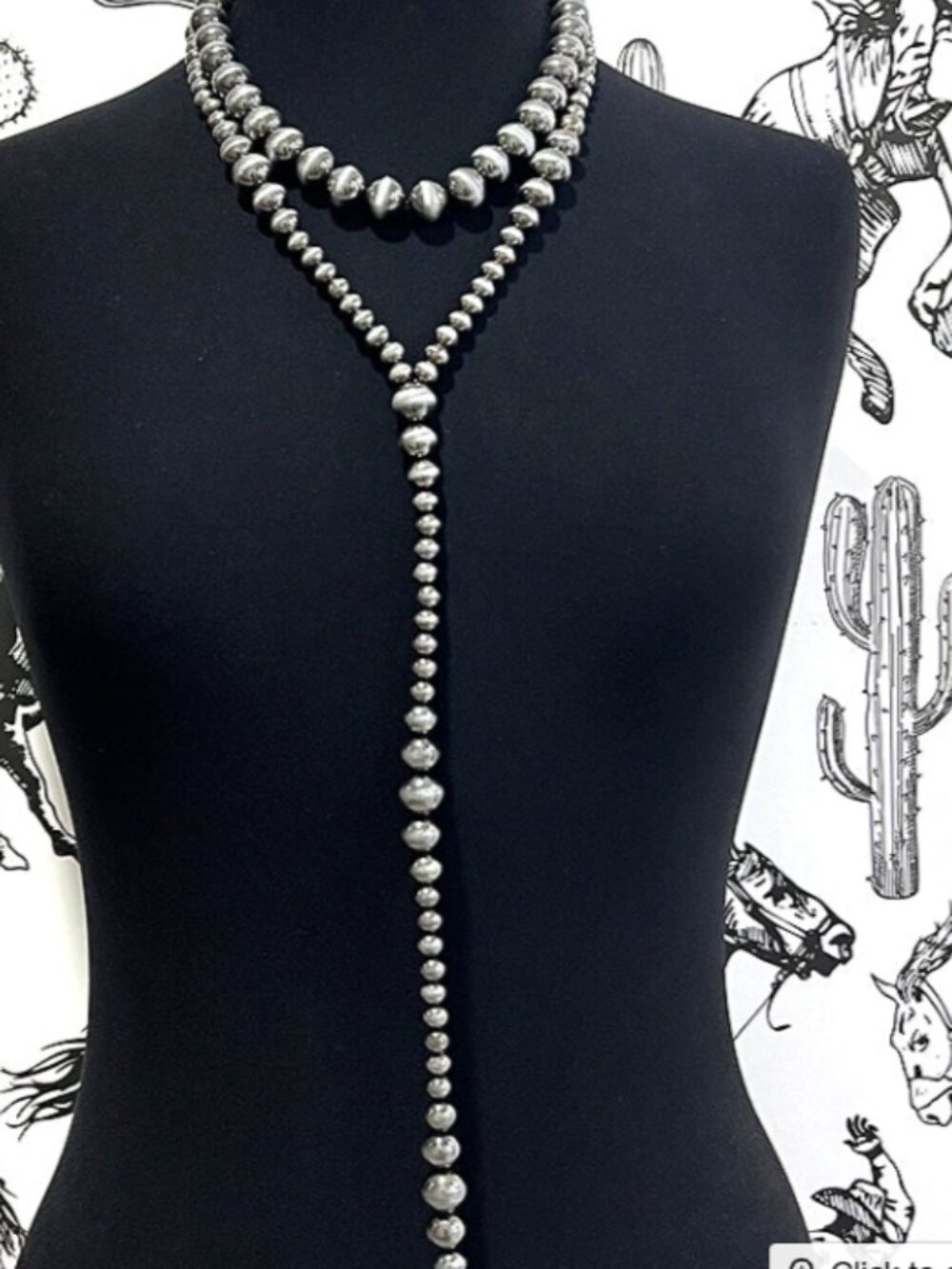 Western Layered Navajo Pearl Style Lariat Necklace NWT